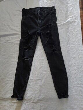 American Eagle Outfitters Black Ripped Skinny Jeans